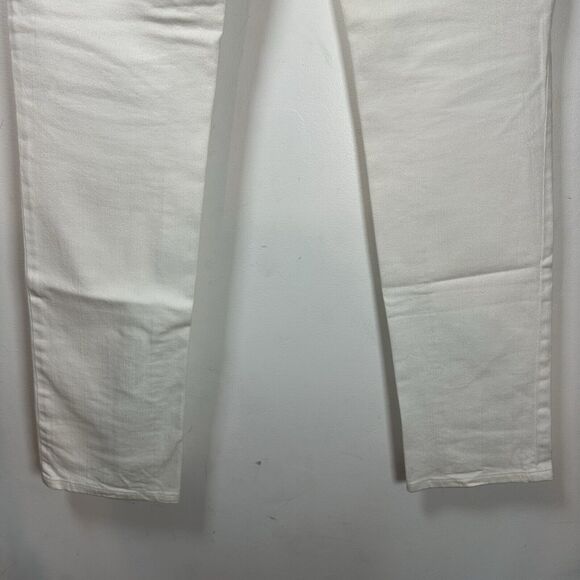 Adam Lippes White Straight Leg Jeans Woman’s 4 GUC Button Pockets - Picture 12 of 16